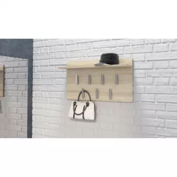 Appendiabiti Top e shop WIESZAK 2F SONOMA — truciolare, effetto rovere, 7 ganci, 700×200×400 mm