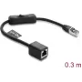 Cavo patch di rete DELOCK RJ45 Cat.6 F/UTP 0,3 m con interruttore integrato e scarico di trazione, schermato