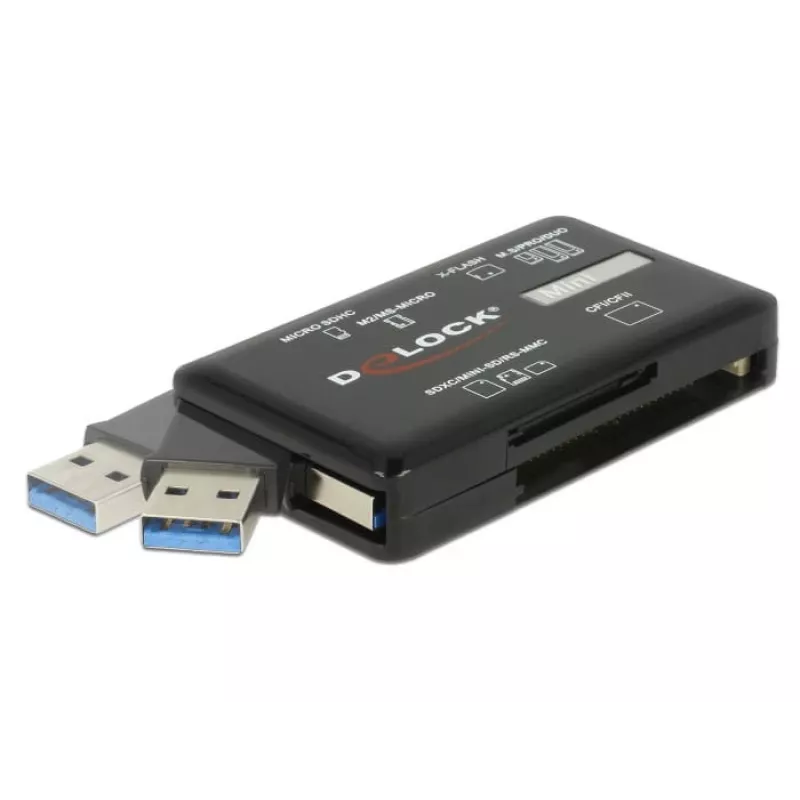Lettore di schede DeLOCK SuperSpeed USB CF SD Micro SD MS M2 xD 5 Gbps