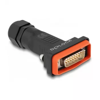 Connettore maschio D-Sub 15 pin DeLOCK con custodia IP67 impermeabile