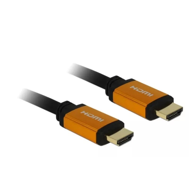 DeLOCK - cavo HDMI - HDMI (M) su HDMI (M) - 50 cm - tripla schermatura - nero, oro - supporto 8K