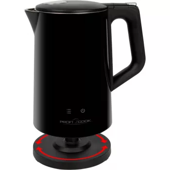 Bollitore ProfiCook PCWKS1243 — 1,7 L, 2200 W, controllo temperatura 50–100°C, nero