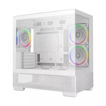 Case PC Midi Tower DeepCool CG380 3F WH — bianco, 235×437×451 mm, supporta 2,5