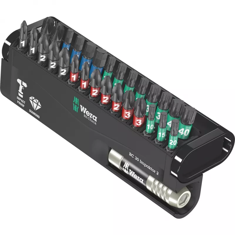 Wera 05057697001 Bit-Check 30 Impaktor 2 set di punte