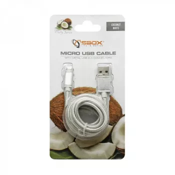Sbox USB->Micro USB M/M 1,5 m USB-10315W bianco
