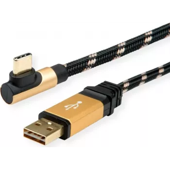 ROLINE 11.02.9061 Cavo USB 1,8 m USB 2.0 USB A USB C nero - oro (11.02.9061)