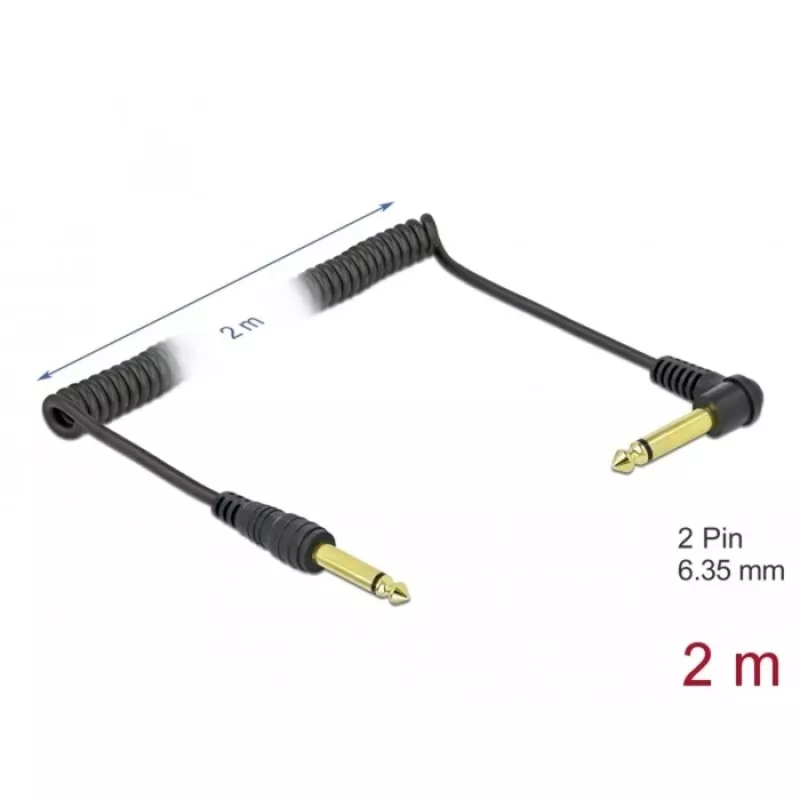 Cavo audio DeLOCK 85939 2m 6,35mm nero