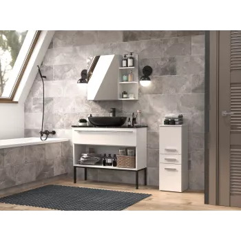 Mobile bagno Top e Shop NEL V DDS BIEL — a terra 300×300×850 mm, 3 ripiani, bianco