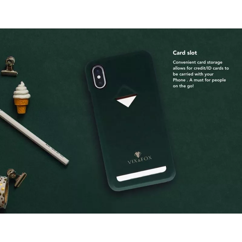 Custodia per cellulare VixFox per Samsung S9 — porta carte, verde bosco