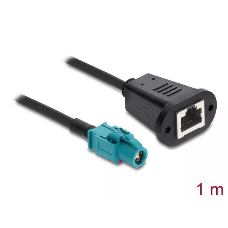 Cavo coassiale DELOCK 90700 – 1 m, HSD Z a RJ-45, nero/blu