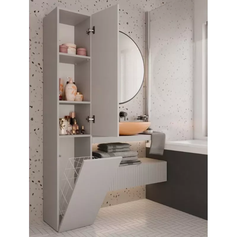 Mobile bagno armadio alto con cesto Top E Shop NEL IV Kaszmir