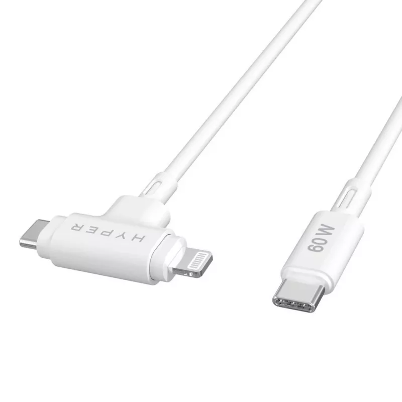 HYPER HyperJuice cavo USB USB 2.0 1,5 m USB-C USB-C/Lightning bianco