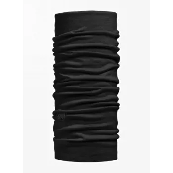 Fascia collo Buff 100637 nera unisex lana merino senza cuciture 47 g – per ciclismo, escursionismo, trekking