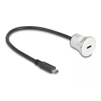 Cavo USB DeLOCK 88183 0,3 m USB-C nero argento