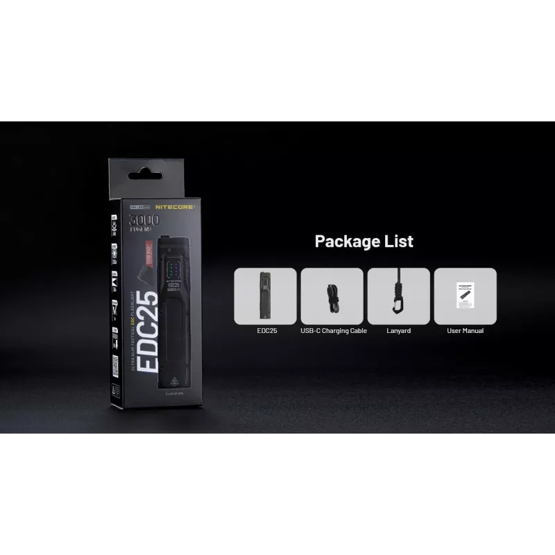 Nitecore EDC25 torcia, serie EDC, 3000 lm, USB-C