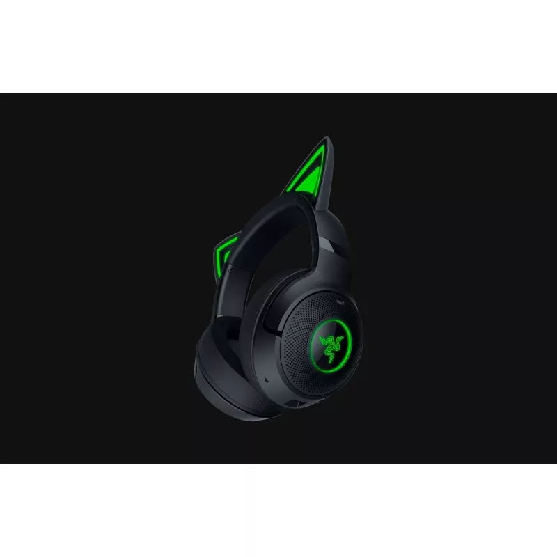 Razer Kraken Kitty V2 BT cuffie gaming wireless, Bluetooth 5.2, over-ear, microfono, cancellazione del rumore, Chroma RGB, 20–20.000 Hz, nere
