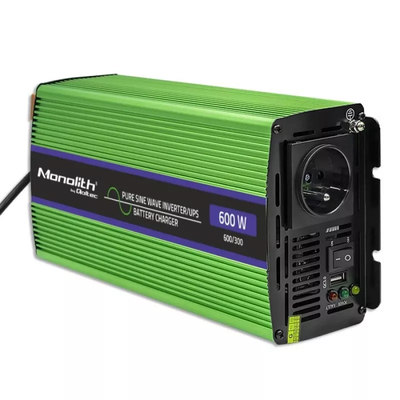 Inverter per auto Qoltec Monolith 600 W verde 12 V