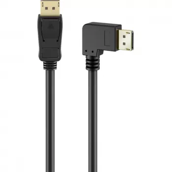 Cavo DisplayPort maschio 90° > DisplayPort maschio, 8K / 144Hz (nero, 2 metri, 1 connettore maschio 90° laterale, 54 Gbit/s, DisplayPort 2.0 / 2.1)