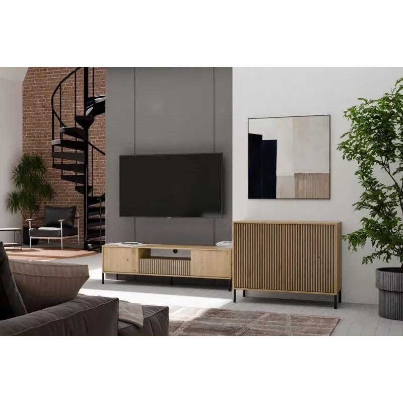 KAMARO 2D comodino stretto, colore cashmere