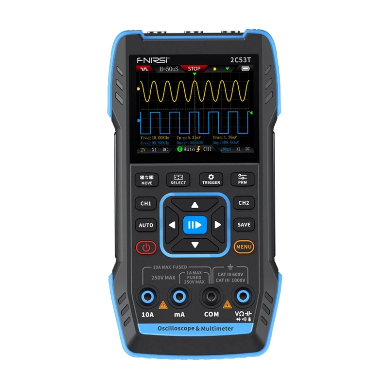FNIRSI 2C53T 3-in-1 oscilloscopio portatile multimetro generatore di segnali