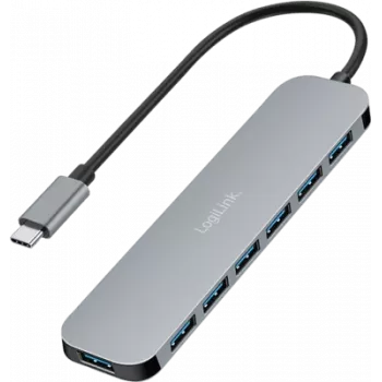 LogiLink hub USB-C, 7 porte, USB 3.2 Gen 1, 7x USB-A alluminio. (UA0457)