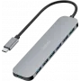 LogiLink hub USB-C, 7 porte, USB 3.2 Gen 1, 7x USB-A alluminio. (UA0457)
