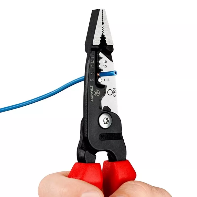 Knipex 13 72 200 ME pinza spellafili nero, blu, rosso, acciaio inox