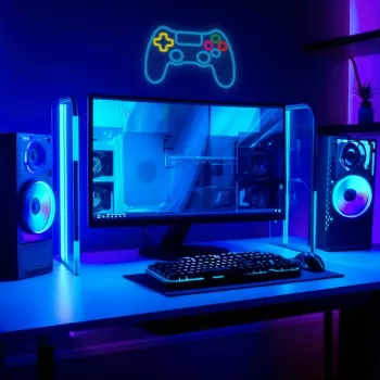 Gamepad USB con filo MANTA SNL63MT Neon Lights — controller PC con porta USB