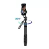 Selfie stick con treppiede Crong CRGSGU1BLK alluminio Bluetooth con gambe pieghevoli e supporto per telefono