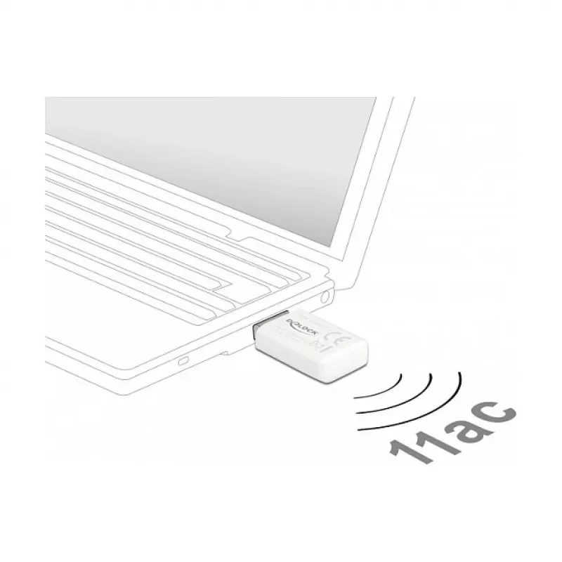 Scheda di rete WLAN DeLOCK 12770 USB 5000 Mbit/s wireless bianca