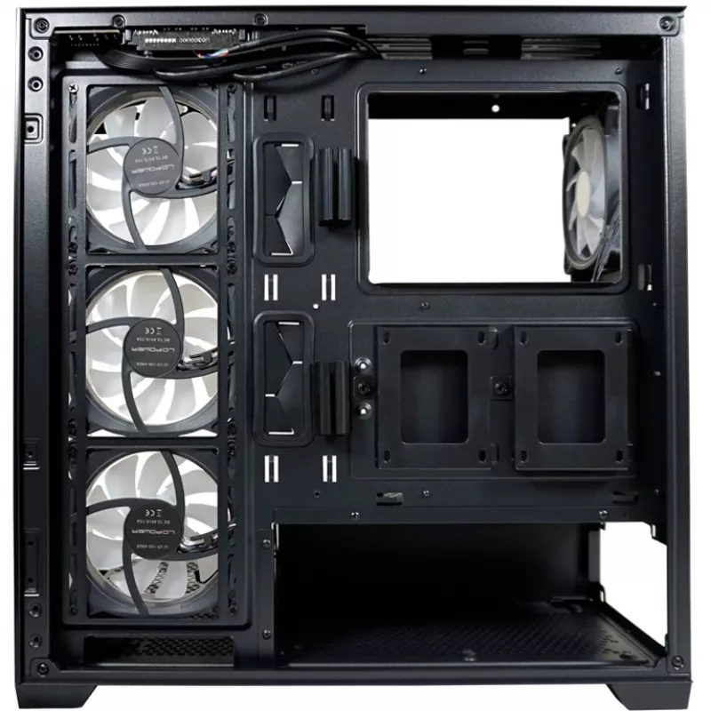 LC-Power Case MidiTower 715B nero USB3.2/Audio senza alimentatore SEAMLESS_X (LC-715B-ON)