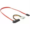 Delock - Cavo SATA/SAS - SAS 12Gbit/s - Alimentazione interna, 4 pin, SAS interno, 29 pin (SFF-8482) su SATA (M) - 50 cm
