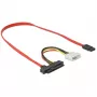 Delock - Cavo SATA/SAS - SAS 12Gbit/s - Alimentazione interna, 4 pin, SAS interno, 29 pin (SFF-8482) su SATA (M) - 50 cm