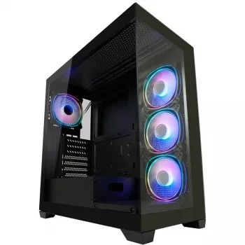 LC-Power Case MidiTower 715B nero USB3.2/Audio senza alimentatore SEAMLESS_X (LC-715B-ON)