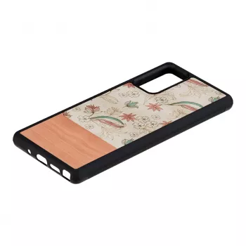 Custodia per smartphone Man and Wood per Samsung Galaxy Note 20 — fiore rosa su nero