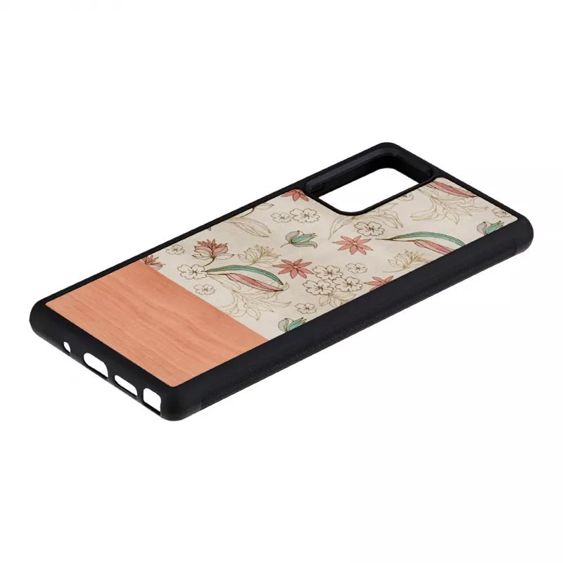 Custodia per smartphone Man and Wood per Samsung Galaxy Note 20 — fiore rosa su nero
