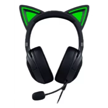 Kraken Kitty V2 - nero, headset gaming, orecchie Kitty, illuminazione reattiva allo streaming, microfono cardioide HyperClear, driver TriForce da 40 mm, microfono integrato nei padiglioni, Razer Chroma RGB (orecchie e padiglioni), Surround Sound: disponibile solo con