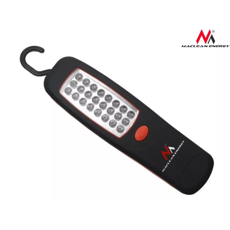Lampada da officina MACLEAN MCE03 — 24 LED, base magnetica e gancio, a batteria (3×AAA)