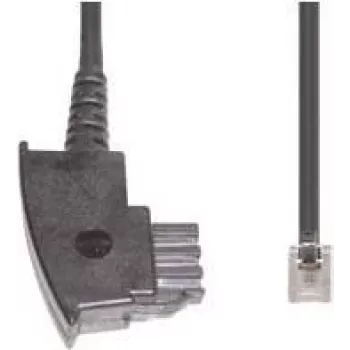 Cavo telefonico e+p T 36/3 3 m trasparente nero