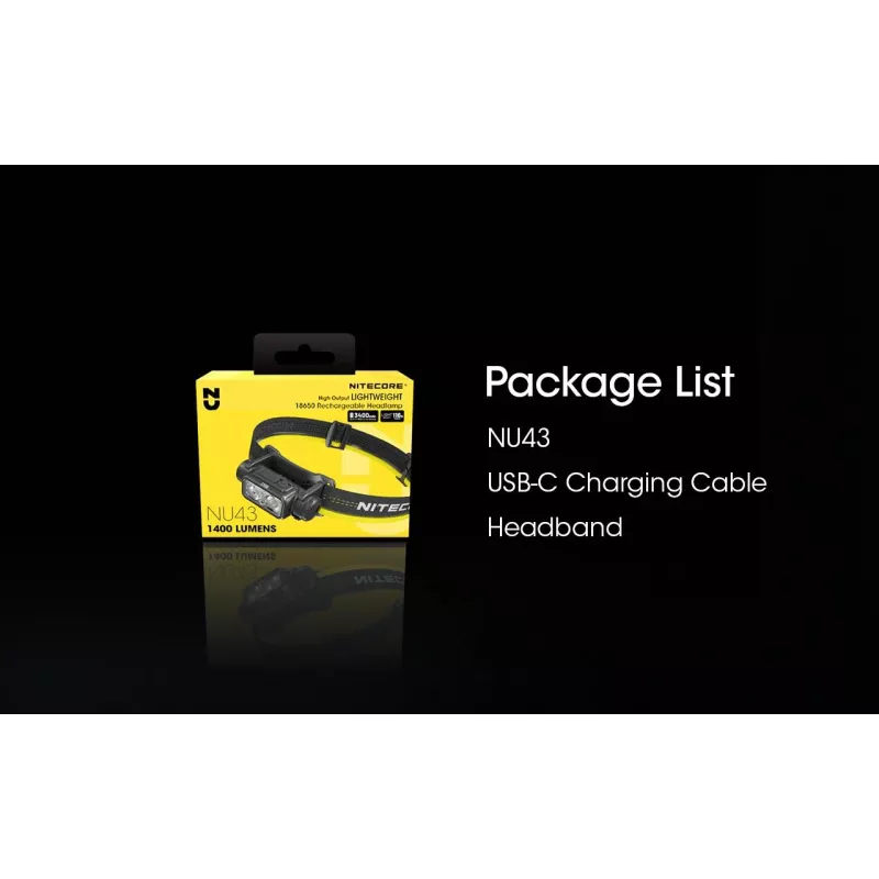 Torcia frontale Nitecore NU43 1400 lumen compatta leggera