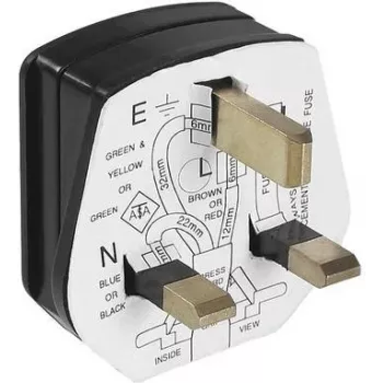 Spina elettrica Bachmann 910.176, 3 poli, 250 V AC, 13 A, custodia in plastica nera