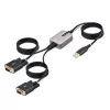 StarTech.com cavo adattatore da USB a seriale a 2 porte 13ft (4m), viti/dadi DB9 sostituibili, mantenimento COM, USB-A a DB9 RS232, FTDI, protezione ESD livello 4, Windows/macOS/ChromeOS/Linux – costruzione robusta in TPE