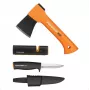 Set ascia e coltello Fiskars 1057913 con affilatore – kit ascia da mano e coltello multiuso
