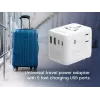 Gembird TPA-2A3C70-01-W adattatore da viaggio universale, 3x USB-C, 2x USB-A, 70 W, GaN, bianco