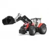 Trattore giocattolo BRUDER Massey Ferguson 7624 con caricatore frontale, rosso, per bambini da 3 anni