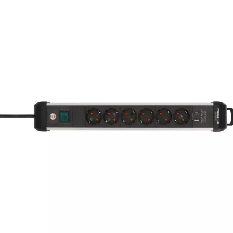 Ciabatta Brennenstuhl 1391030611 3 m 6 prese AC per interni nero argento