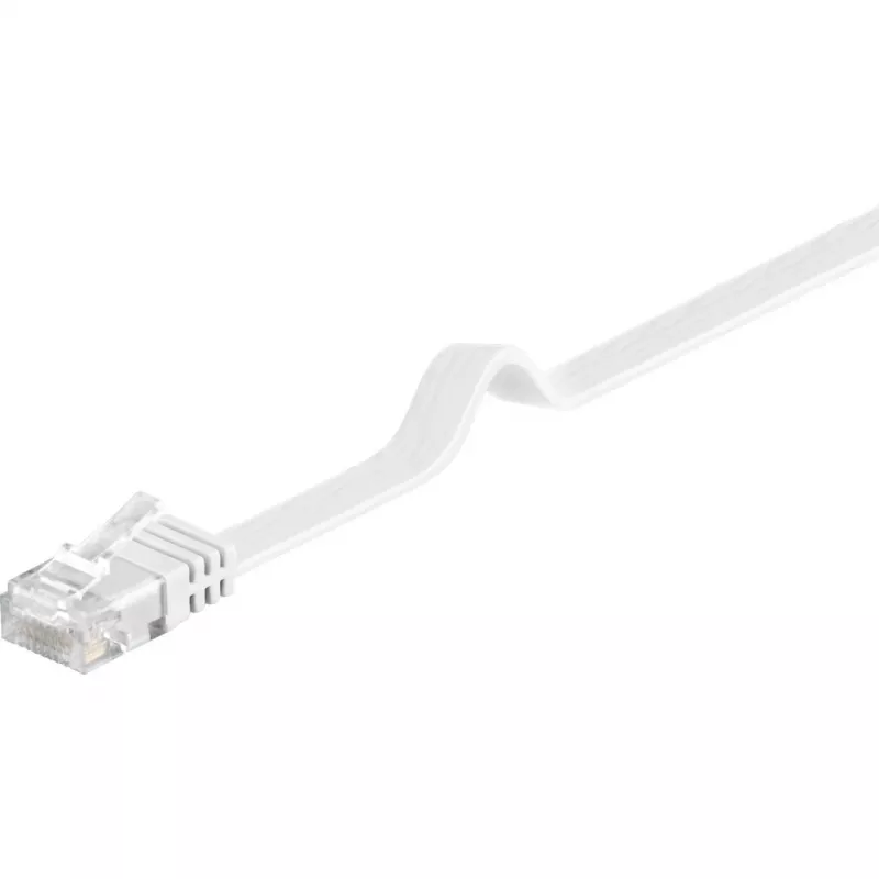 Wentronic Goobay cavo piatto CAT 6, U/UTP, bianco, 5 m – materiale in rame (95154)