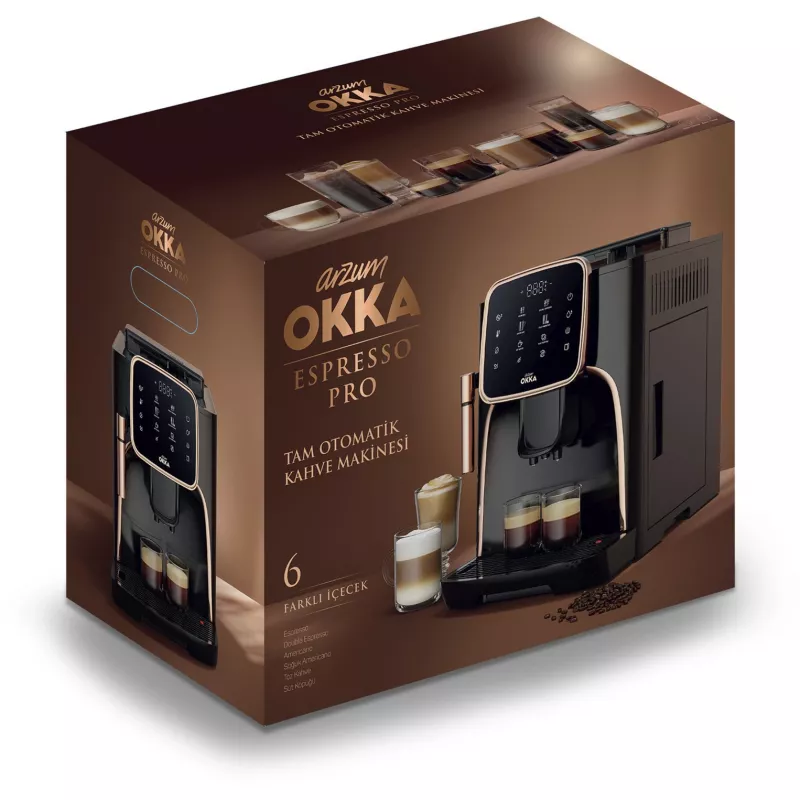 Okka Espresso Pro, macchina automatica nero/bronzo, 1450 Watt