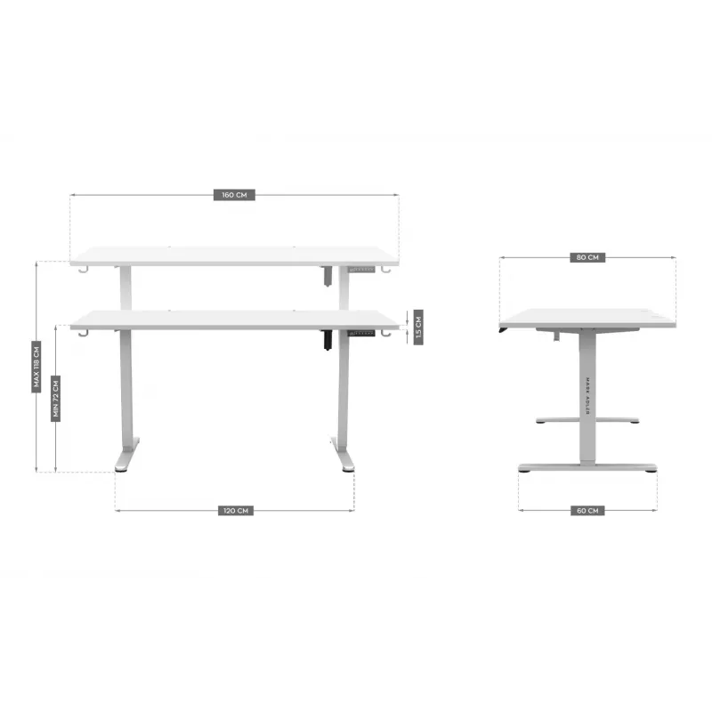 Scrivania elettrica MA-Leader 7.6 bianco
