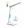 Media-Tech MT222 Leditou lampada da scrivania LED con caricatore wireless Qi da 15 W, orologio, sveglia, termometro, bianca